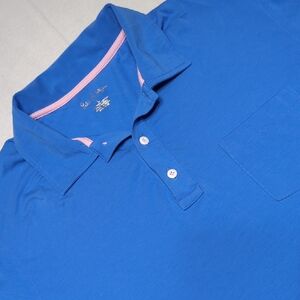 Lilly Pulitzer Performance Blend Mens Golf Polo Shirt Blue Size Large